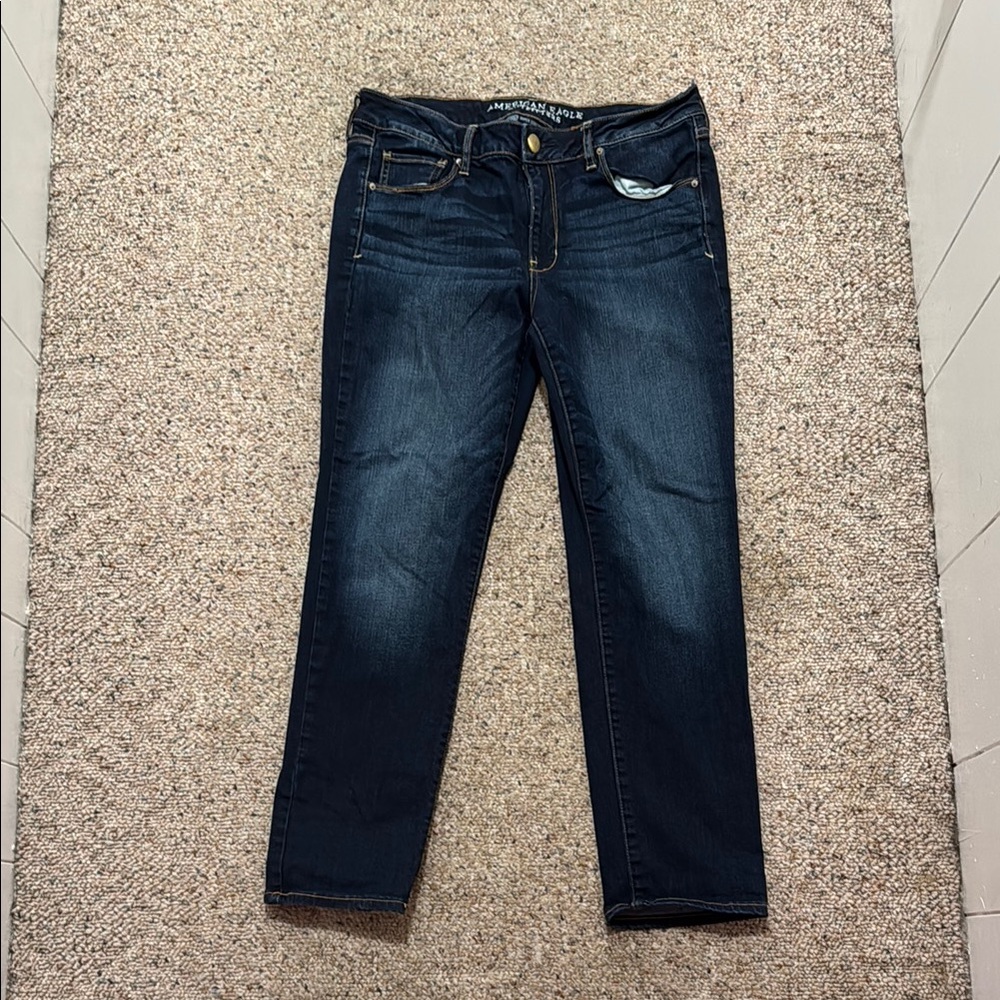 American Eagle Outfitters Dark Indigo Women's Straight Leg Jeans